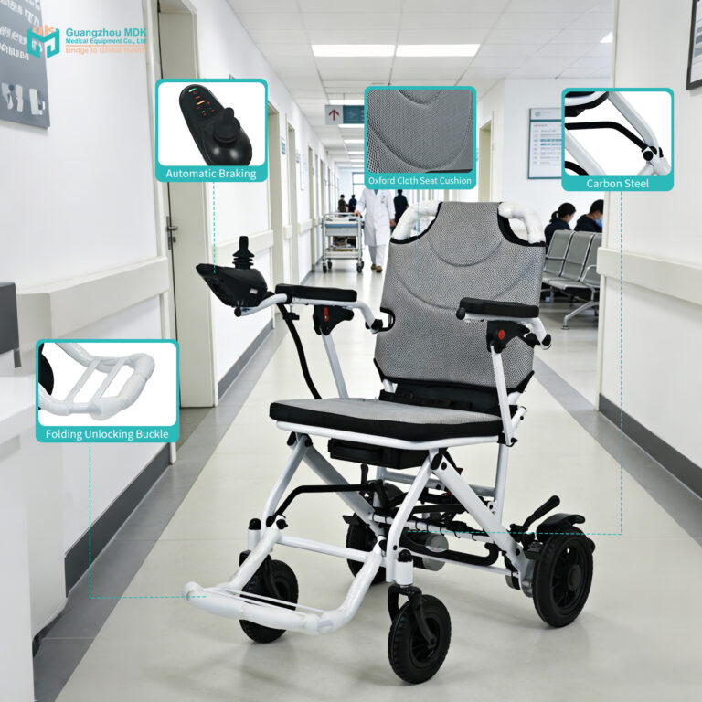 Lightweight Foldable Electric Wheelchair with Lithium Battery & Liftable Armrests