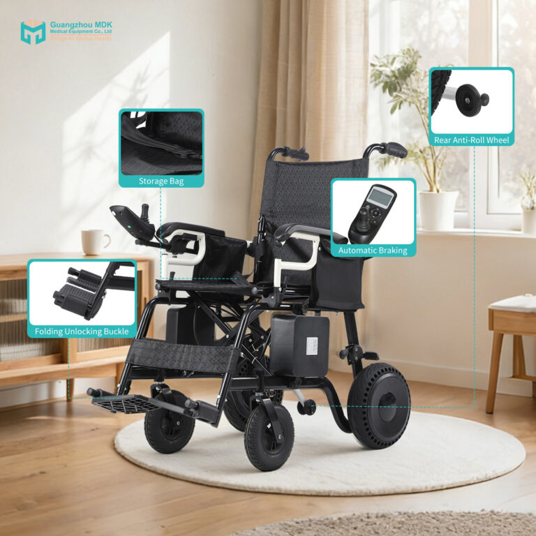 Foldable Electric Wheelchair with Brushless Motor & 10A Lithium Battery